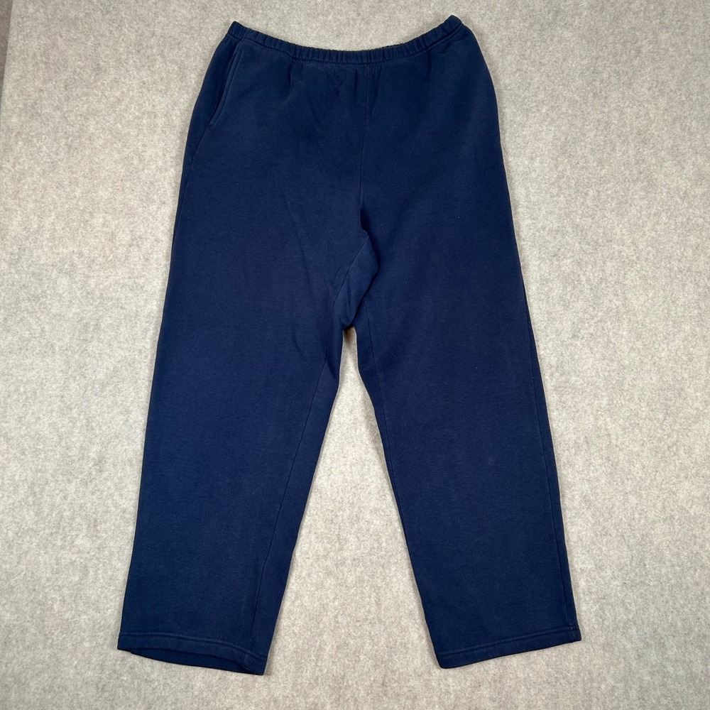Lee Sport Sweatpants Mens Large Navy Blue Elastic Waist Fleece Joggers 1152